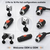 Connecteur étanche IP67 à verrouillage rapide Jnicon MJ24 pour extérieur, industriel, à large plage de températures, 2 à 5 broches