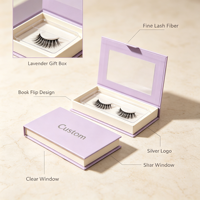 Boîte rigide en forme de livre pour faux cils, emballage cadeau cosmétique pour cils