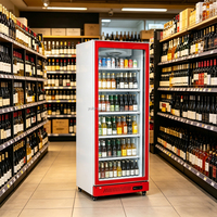 Réfrigérateur commercial YULONGE pour supermarché, vitrine réfrigérée verticale à porte vitrée, armoire à boissons alcoolisées