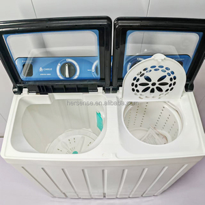 Máy giặt bán tự động 11kg màu xanh trắng đơn giản bồn đôi màu trắng tải hàng đầu tiếng anh vận hành điều kiện mới cho gia đình - Product Image 4