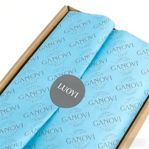 Papier synthétique enduit personnalisé avec logo imprimé, résistant à l'humidité, pour emballage cadeau de vêtements, mouchoirs et chaussettes - Product Image 1