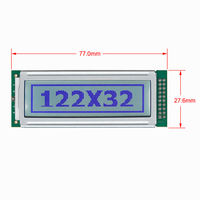 Module d'affichage LCD à matrice de points graphique 77x27.6 LCM 122x32 Maijin 3.3V-5.0V, écran paysage, direction de visualisation à 6/12 heures