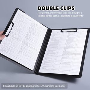 Carpeta Portapapeles Plegable A4 de Perfil Bajo, Horizontal y Vertical, con Doble Clip Metálico, Cubierta Plegable 360° y Soporte para Bolígrafo - Product Image 2