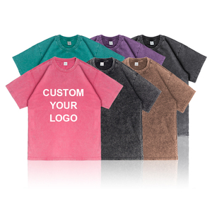 Camiseta Personalizada de Estilo Nuevo para Hombre, Camisetas Extra Grandes de Alta Calidad para Hombre, 100% Algodón, Camiseta Vintage Lavada al Ácido con Cuello Redondo - Product Image 1