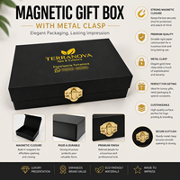 Boîte-cadeau de luxe en carton noir, personnalisable avec logo, grand format, emballage magnétique, vente en gros EXW