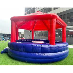 Red and Blue <b>Inflatable</b> Bar Pool With Canopy Portable Circular Lounge Tent for Backyard Parties Outdoor Gatherings <b>Inflatable</b> Ba - Product Image 3