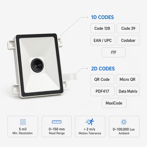 Escáner de Código de Barras 2D de Montaje Fijo, Motor de Escaneo Robusto con Amplio Campo de Visión y USB RS232 para Integración en Máquinas - Product Image 6