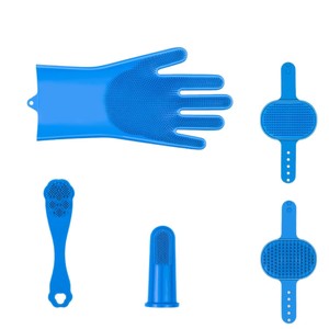 New Silicone Gloves For <b>Dogs</b> <b>Bath</b> Time Pet Massage Brushes Cat <b>Dog</b> <b>Bath</b> Brushes Cleaning Set - Product Image 5
