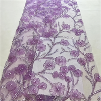Tissu en tulle brodé de fleurs, dentelle crochetée verte perlée, tissu uni avec perles et sequins pour mariage