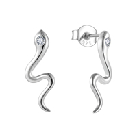 Yh Bijoux Haute Qualité Design Classique 925 Sterling Silver Snake Stud Post Boucles D'oreilles Femmes