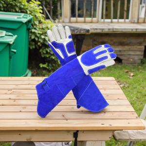 Guantes Protectores Largos de Cuero Vacuno de 18 Pulgadas, Resistentes a Mordeduras y Arañazos, para Manipulación de Gatos - Product Image 6