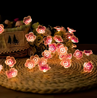 Guirlande lumineuse LED en fil de cuivre style fleur de cerisier, alimentation par piles, blanc chaud doux, pour festival, salon, décoration intérieure