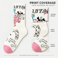 Chaussettes personnalisées OEM pour adultes, en polyester/nylon/coton/fibre de bambou/laine, résistantes aux déchirures, séchage rapide, sans couture, impression numérique 360°