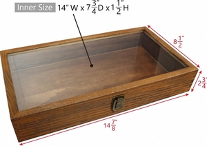 Chất lượng cao hình chữ nhật gỗ trang sức hiển thị trường hợp với kỹ thuật chạm khắc tổ chức hộp đồ trang sức bằng gỗ với kính thanh lịch hàng đầu - Product Image 3