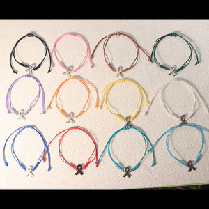 Colorful Awareness Adjustable Wax <b>String</b> Braided Preventing breast cancer Support Survivor Hope Bracelets - Product Image 4
