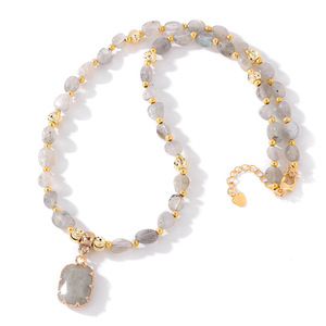 Collar de Cuentas para Mujer con Piedras Preciosas Curativas de Amatista y Ojo de Tigre, Colgante Irregular de Gema, Joyería para Mujer - Product Image 6
