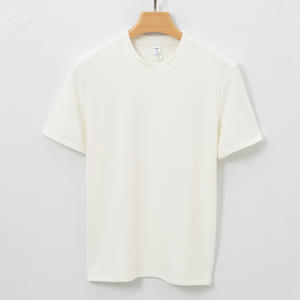 Camiseta con Etiqueta de Cuello Estampada Personalizada, Camiseta Lisa con Bordado, Camiseta de Talla Grande, Mezcla de Algodón y Elastano, Camiseta Corta Blanca - Product Image 3