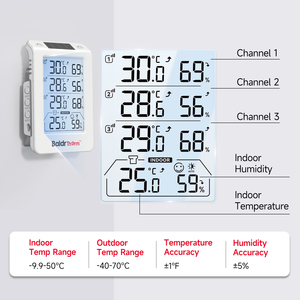 Năng lượng mặt trời quang không dây Nhiệt kế kỹ thuật số Nhựa Nhiệt kế ẩm kế hiển thị nhiệt độ cho nhiệt độ ngoài trời - Product Image 5