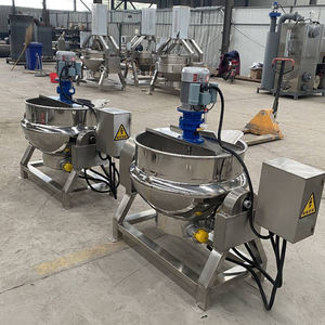 Industrieller Dampf-Schnell kochtopf Gas Tilt Jacketed Kettle Mix Tank Obst marmelade Vakuum koch maschine - Product Image 5