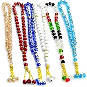 Hermoso Collar de Rosario Islámico con Borla, Cuentas de Piedra Natural de Colores, Joyería Religiosa Unisex para la Oración - Product Image 2