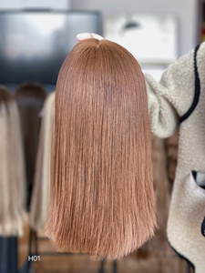 Peluca Judía Kosher para Mujer, al por Mayor, de Cabello Humano Europeo 100% Natural, de 16 Pulgadas, Liso, Color Rojo Vino, con Encaje HD y Gorro Pequeño - Product Image 4