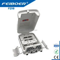 Kotak distribusi serat optik 16F 24C PC ABS 8port luar ruangan kotak ftth kotak terminal serat optik mini dengan pemisah PLC untuk telekomunikasi
