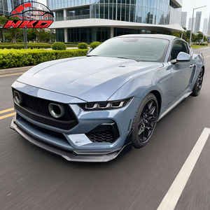 Fits For Ford Mustang 24-26 Front Bumper <b>Lip</b> 5PC Spoiler Carbon Fiber Print <b>Splitter</b> High Quality Exterior Accessory - Product Image 2