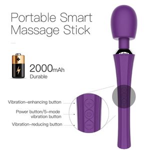 Vibrador SM personalizable, Juguetes sexuales para adultos, fuerte choque, palo AV, estimulación femenina, de punto G masturbador, masajeador corporal para hombres y mujeres, USB