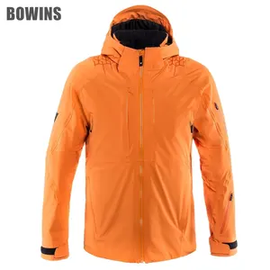 Giacca da sci personalizzata con cappuccio nera arancione XXL Blue OEM giacca sportiva personalizzata