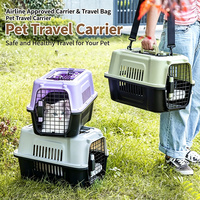 EUR PET Moderne Nouvelle Grande Boîte de Transport en Plastique Durable pour Chat avec Motif Animalier, en Fer Solide, pour Petits Animaux, Boîte de Voyage et de Transport Aérien, Transporteur Extérieur pour Animaux
