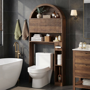 Mobiletto ad Arco Sopra il WC, Organizzatore Verticale Salvaspazio <span class=keywords><strong>per</strong></span> <span class=keywords><strong>Bagno</strong></span> e Lavanderia - Product Image 1