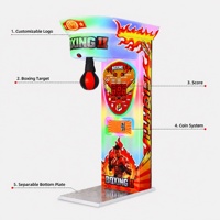 Machine de boxe d'arcade avec éclairage LED arc-en-ciel, pointage numérique électronique, testeur de force de frappe, coque blanche pour centre de jeux d'arcade