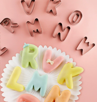 26 emporte-pièces en acier inoxydable pour biscuits, lettres majuscules de l'alphabet, pour la découpe de biscuits, fruits, légumes et pâtes