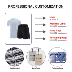 Bộ đồ thể thao nam mùa hè thoáng khí, nhẹ, họa tiết trơn, quần short và áo thun bó sát - Product Image 6