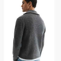Pull en tricot à col mi-zippé à manches longues pour homme, style classique décontracté