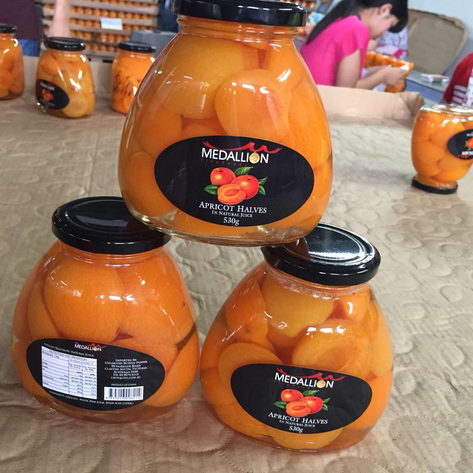 Оптовая продажа OEM консервированных абрикосовых половинок в легком сиропе