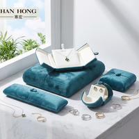 Boîte à bijoux de luxe personnalisée avec logo, double porte, en velours bleu, pour bracelet, bague, cadeau, emballage de bijoux haut de gamme