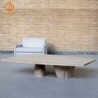 Table basse au design moderne pour salon, mobilier de maison et de loisirs, élégante, minimaliste, base en bois massif brun sur mesure
