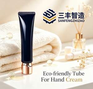 Luxury Black LDPE Essential Oil Cosmetic Squeeze Tube with Gold Electroplated Screw Cap - Product Image 5