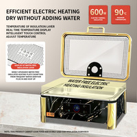 Chauffe-plat électrique intelligent en acier inoxydable noir YT pour buffet, double chauffage humide et sec, contrôle numérique, idéal pour les mariages et événements.