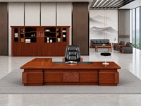 Ensemble de bureau de direction moderne de luxe en bois massif avec bibliothèque murale extensible et garantie de 5 ans pour bureau de direction