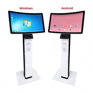 New Arrival Landscape 23.6/32 Inch Curved Touch Panel <b>Pc</b> Android System Pos <b>Stand</b> Nfc/rfid Card Reader Cash(less) Payment Kiosk - Product Image 3