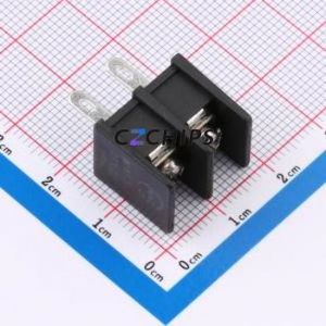 MX25H-7.62-02P-BK01-Cu-S-A Barrier Terminal Block Through hole Component (THT),P=7.62mm Connector Two Sides 7.62mm 1x2P 2P - Product Image 1