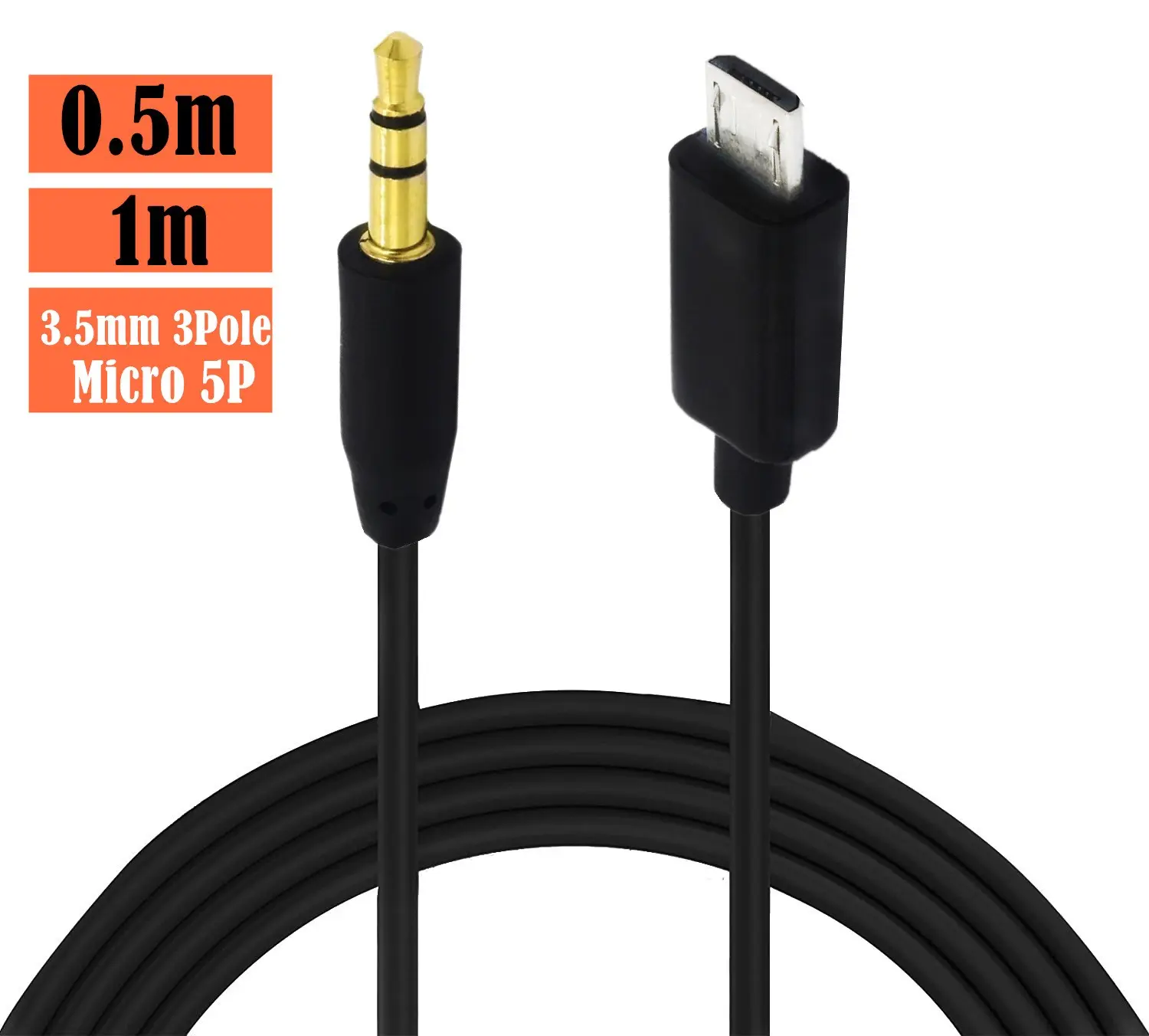 Micro-USB a 3,5mm Audio Car AUX Cable para Samsung Galaxy S3 i9300 S2 i9100 i9220