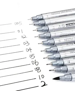 Pigment Naald Kalligrafie Schrijven Praktijk Marker Pen Kunstenaar Tekening Natuurlijke Borstel Penpunten Fineliner Pen Met Pen Clip