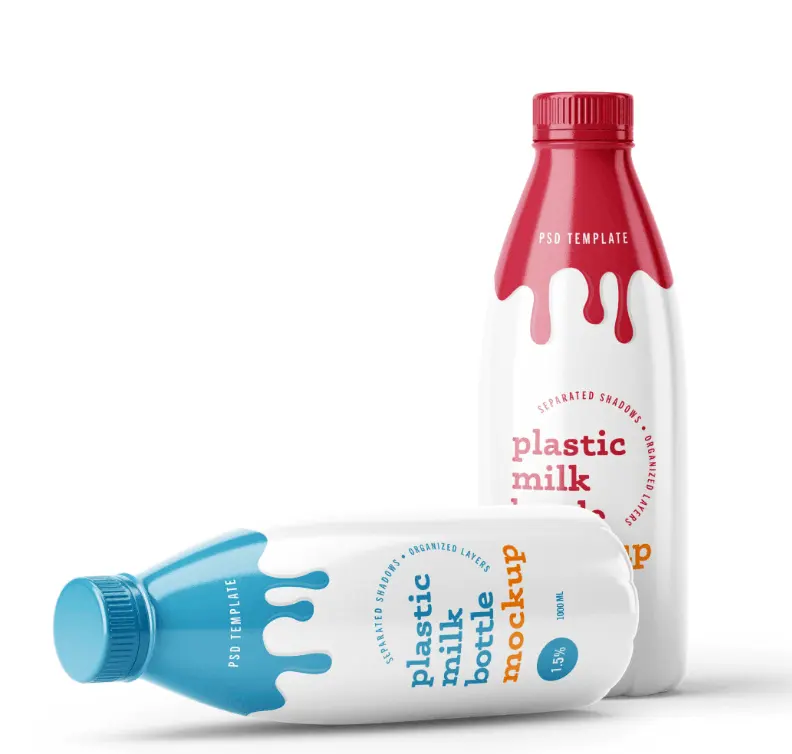 Etiqueta de envoltura retráctil personalizada botellas de bebidas PET de grado alimenticio 11oz 26oz contenedor de leche pura botella de plástico vacía para yogur