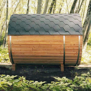 ถังซาวน่าแบบพาโนรามาสำหรับ4คนบาร์เรลไม้เนื้อแข็งสำหรับกลางแจ้งสไตล์ใหม่ที่กำหนดเอง - Product Image 3