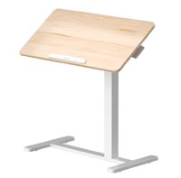 Bureau mobile réglable en hauteur avec chariot à roulettes verrouillables pour poste de travail à domicile