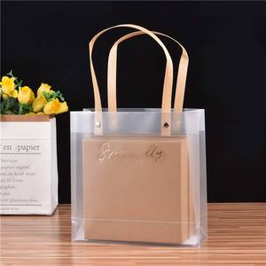 Vente en gros de sacs fourre-tout en PP personnalisés avec motifs floraux transparents, sacs d'emballage à provisions pour cadeaux, logos, sérigraphie/impression offset ISO9001 - Product Image 4