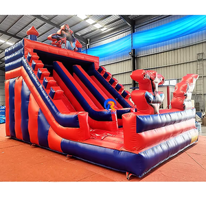 Công viên giải trí PVC thương mại trượt đôi trượt trượt bơm hơi với bên thổi cho thuê trượt lâu đài bouncy - Product Image 2